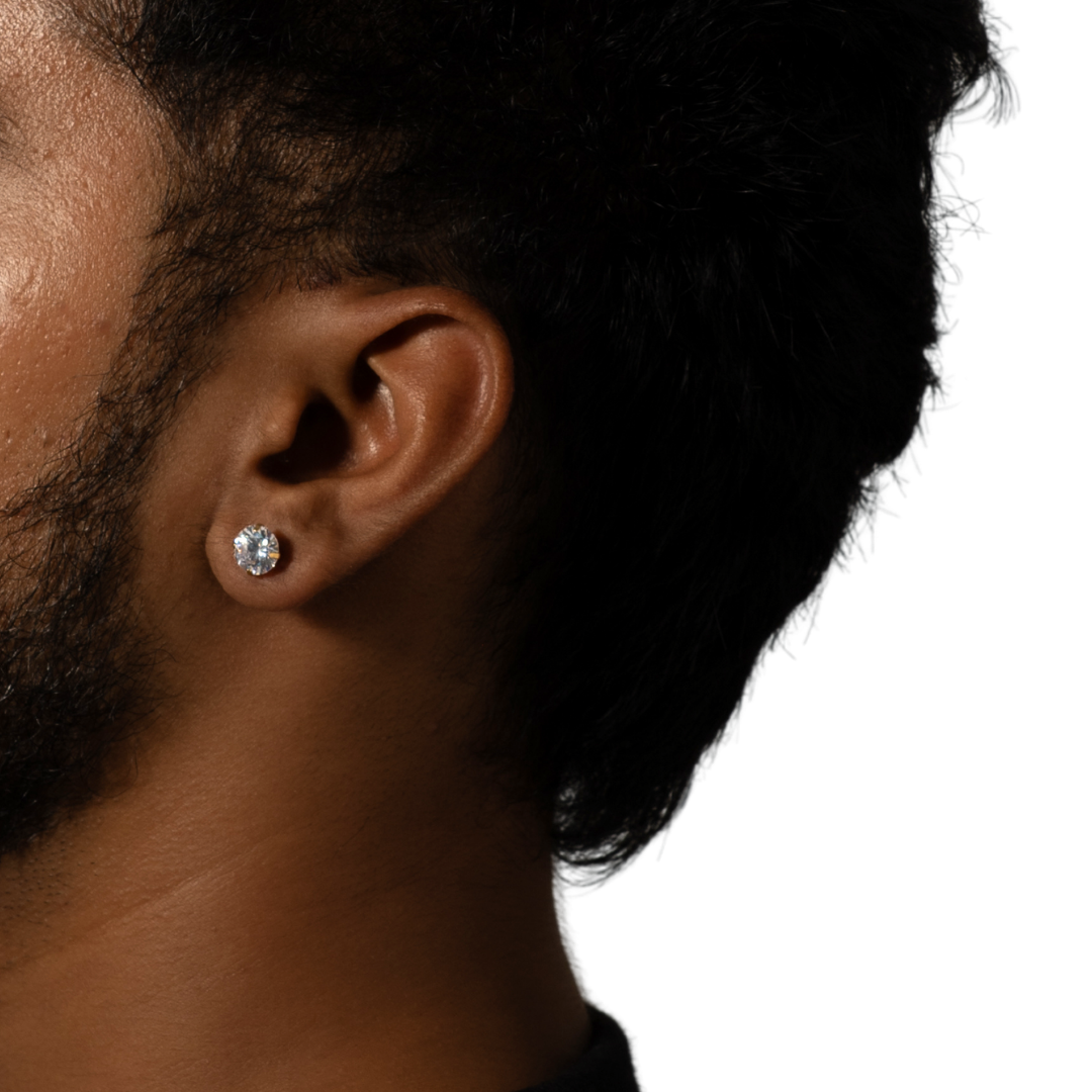 Solitaire Stud (8mm Gold Pierced)