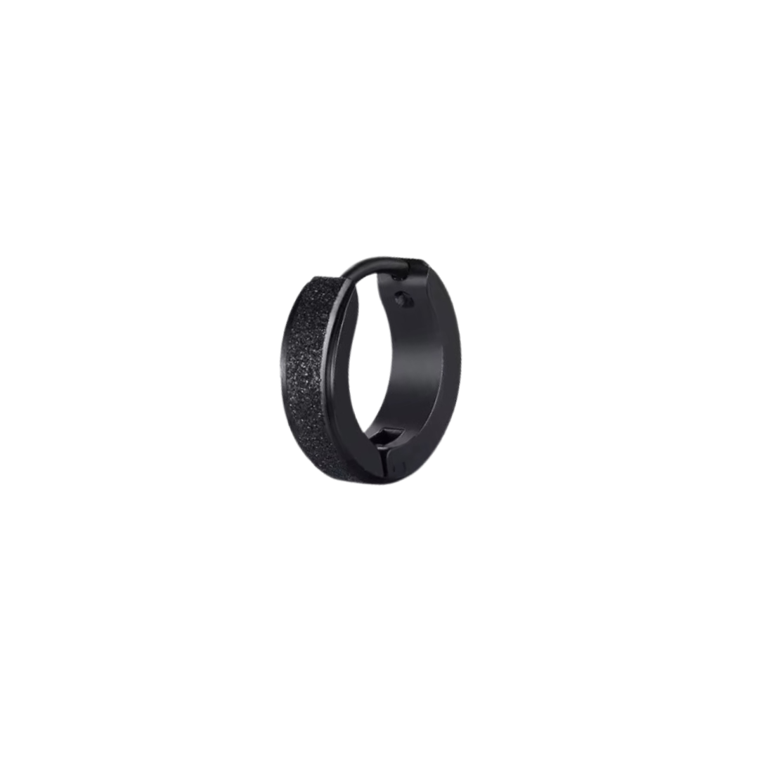 Frosted Hoop (Black Pierced)