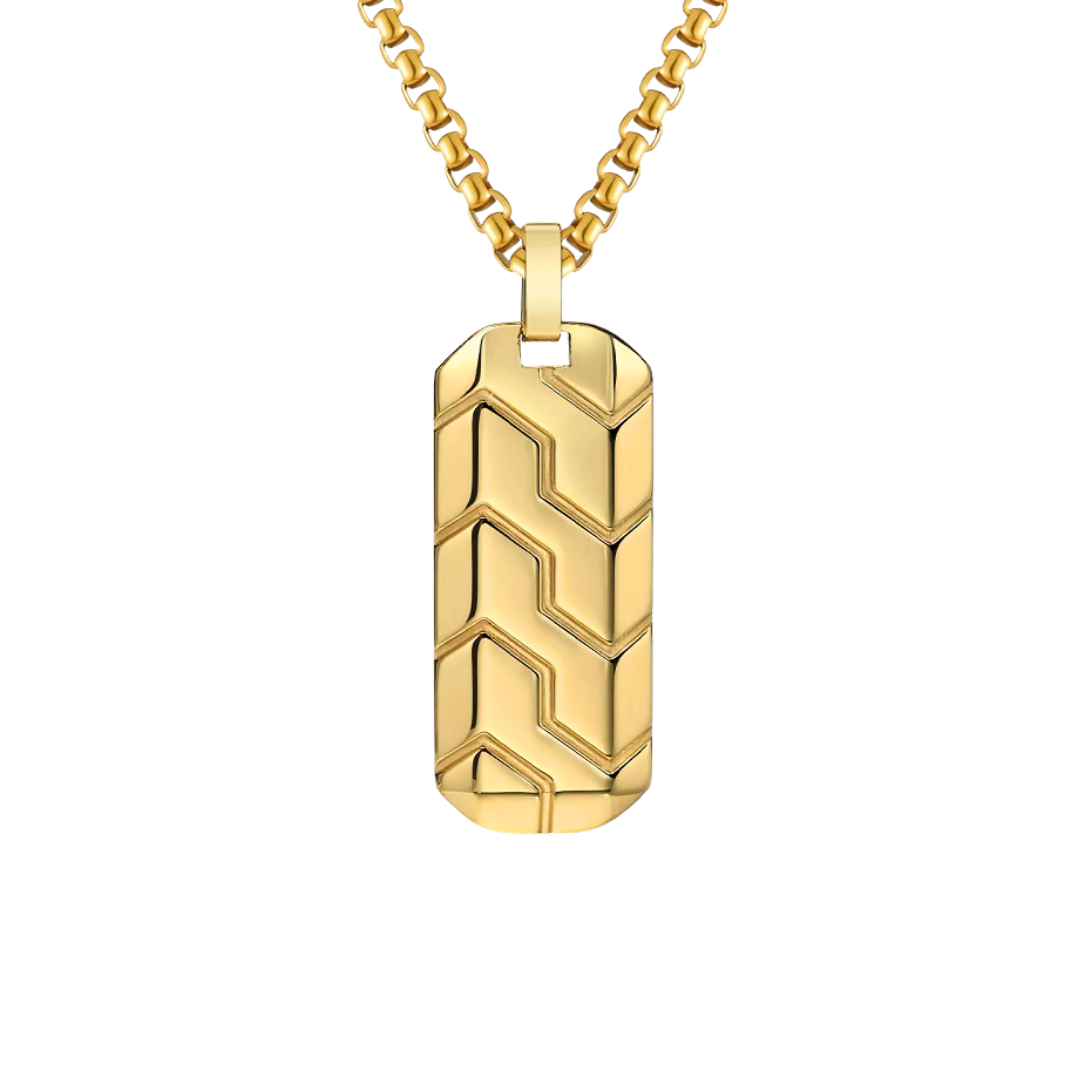 Cipher Pendant With Chain (Gold)