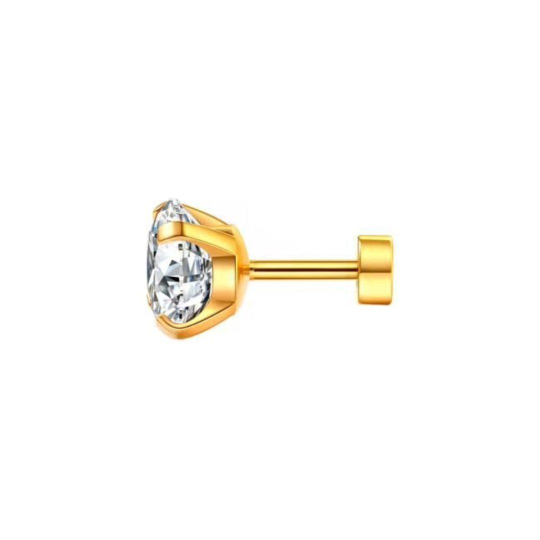 Solitaire Stud (8mm Gold Pierced)