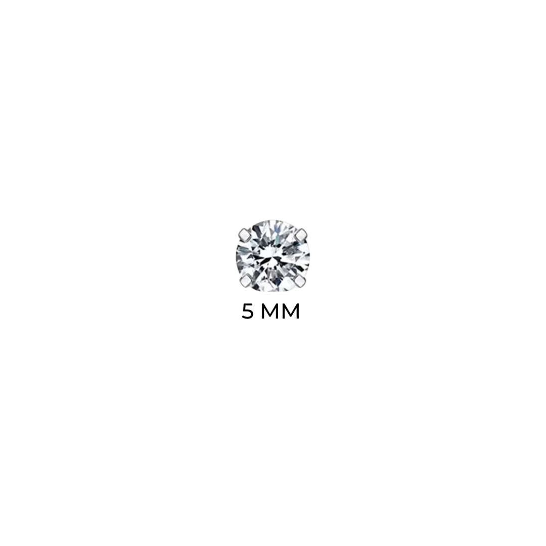 Solitaire Stud (5mm-Silver Pierced)