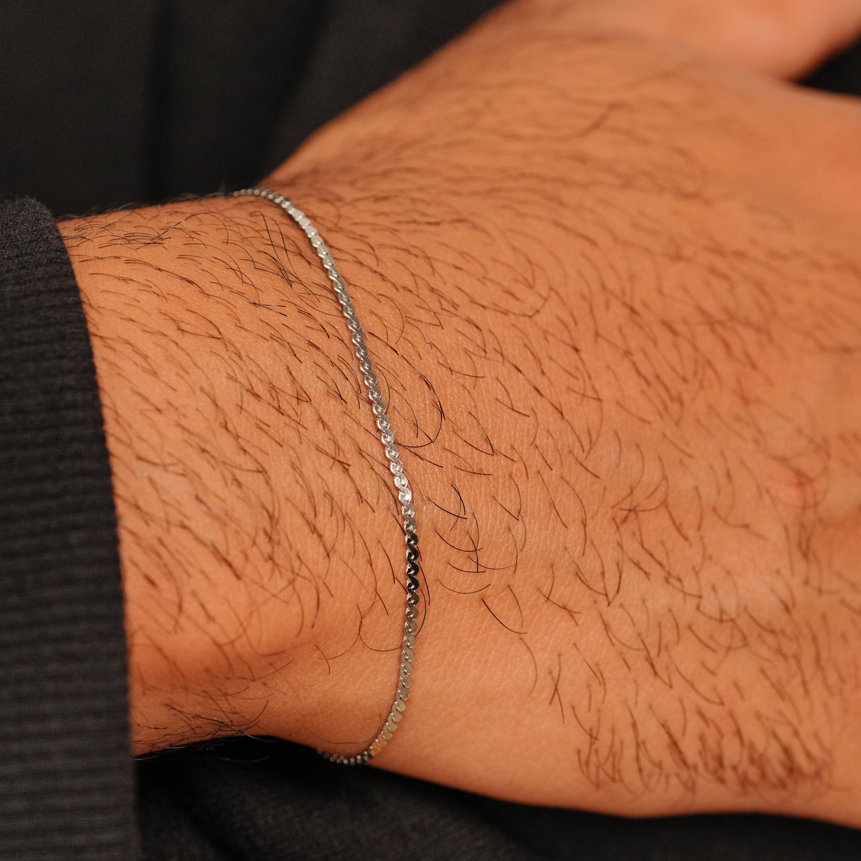 Micro Flat Twisted Bracelet (Silver)