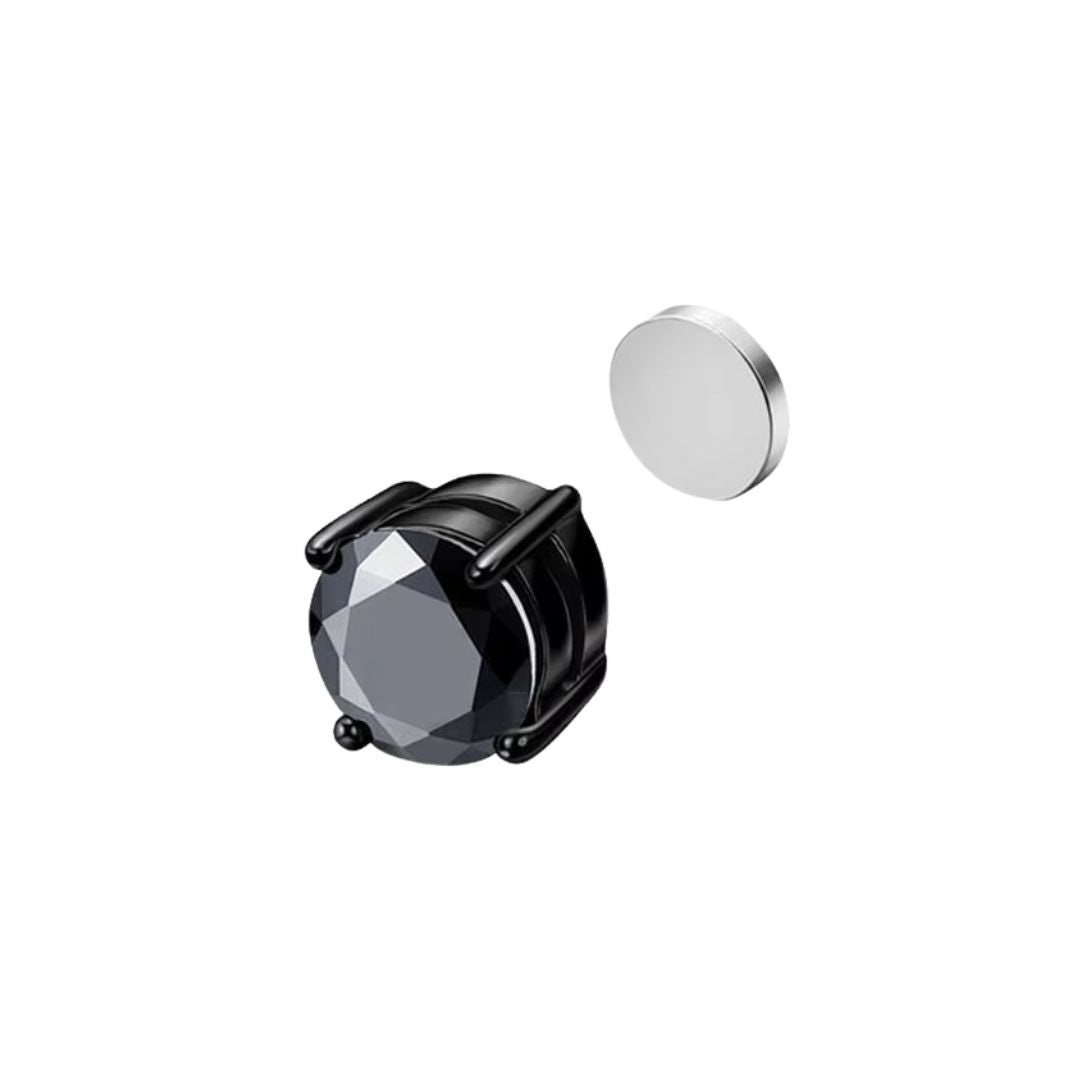 Round Black Stud (Magnetic Non-Pierced)