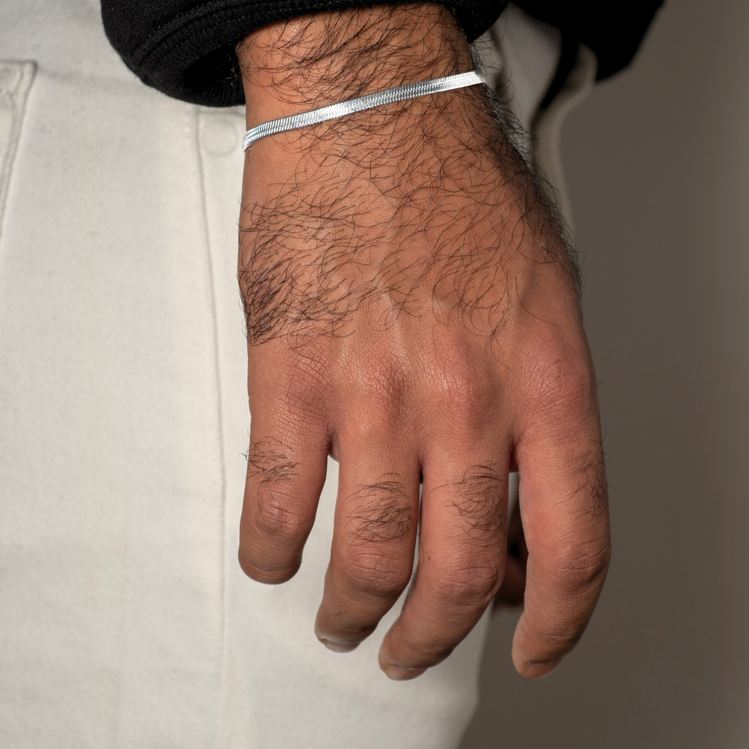 Flat Snake Bracelet (Silver)