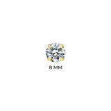 SOLITAIRE STUD - GOLD PIERCED 8MM