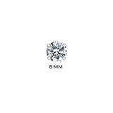 SOLITAIRE STUD - (8MM SILVER PIERCED)