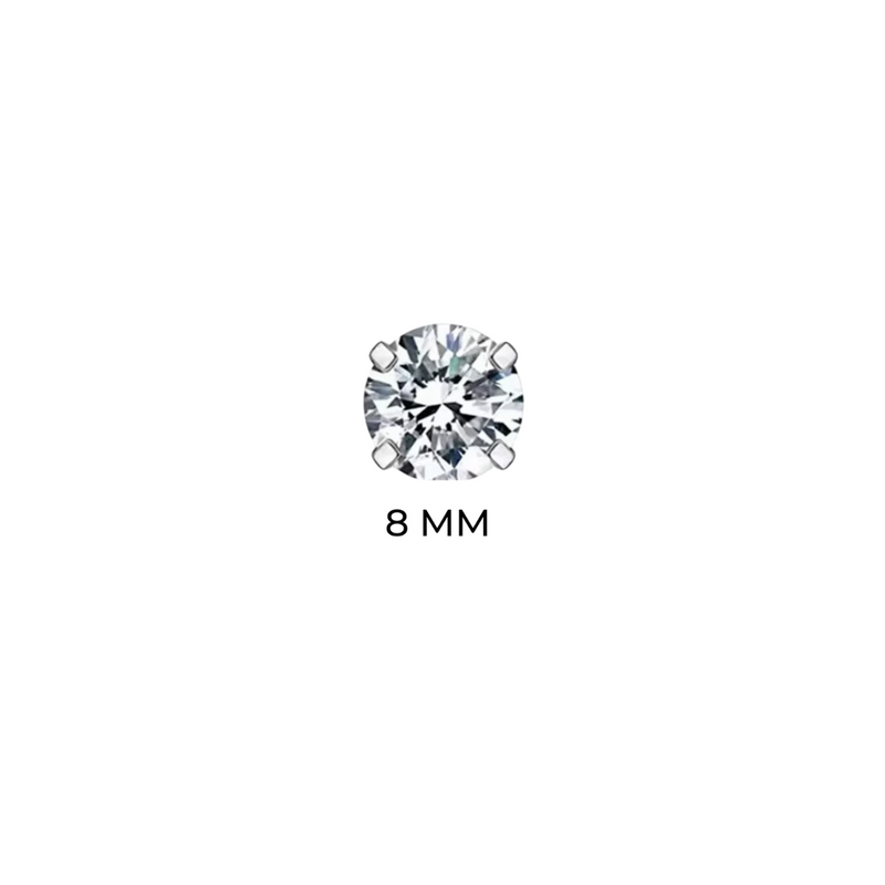 SOLITAIRE STUD - (8MM SILVER PIERCED)