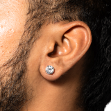 SOLITAIRE STUD - (8MM SILVER PIERCED)