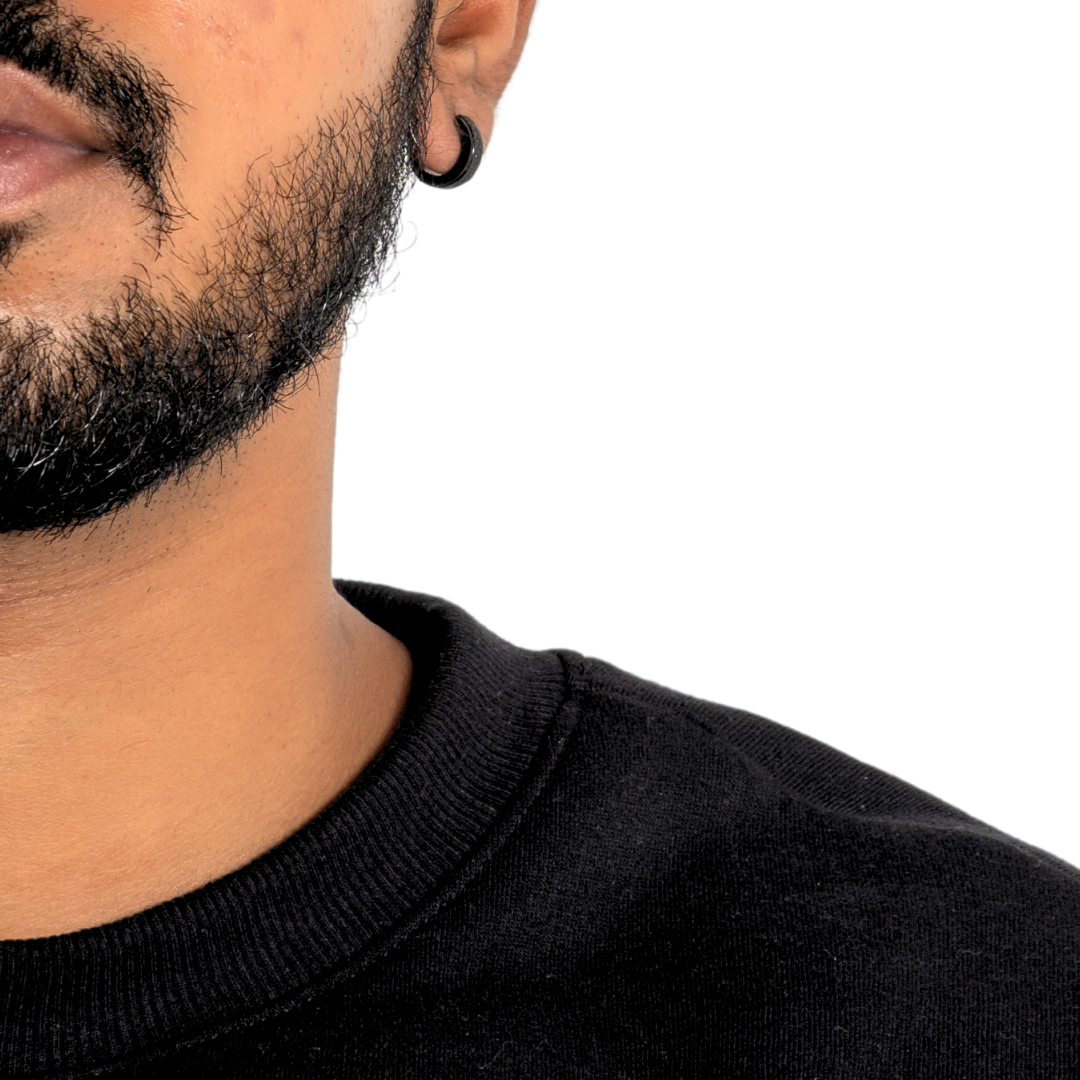 Frosted Hoop (Black Pierced)