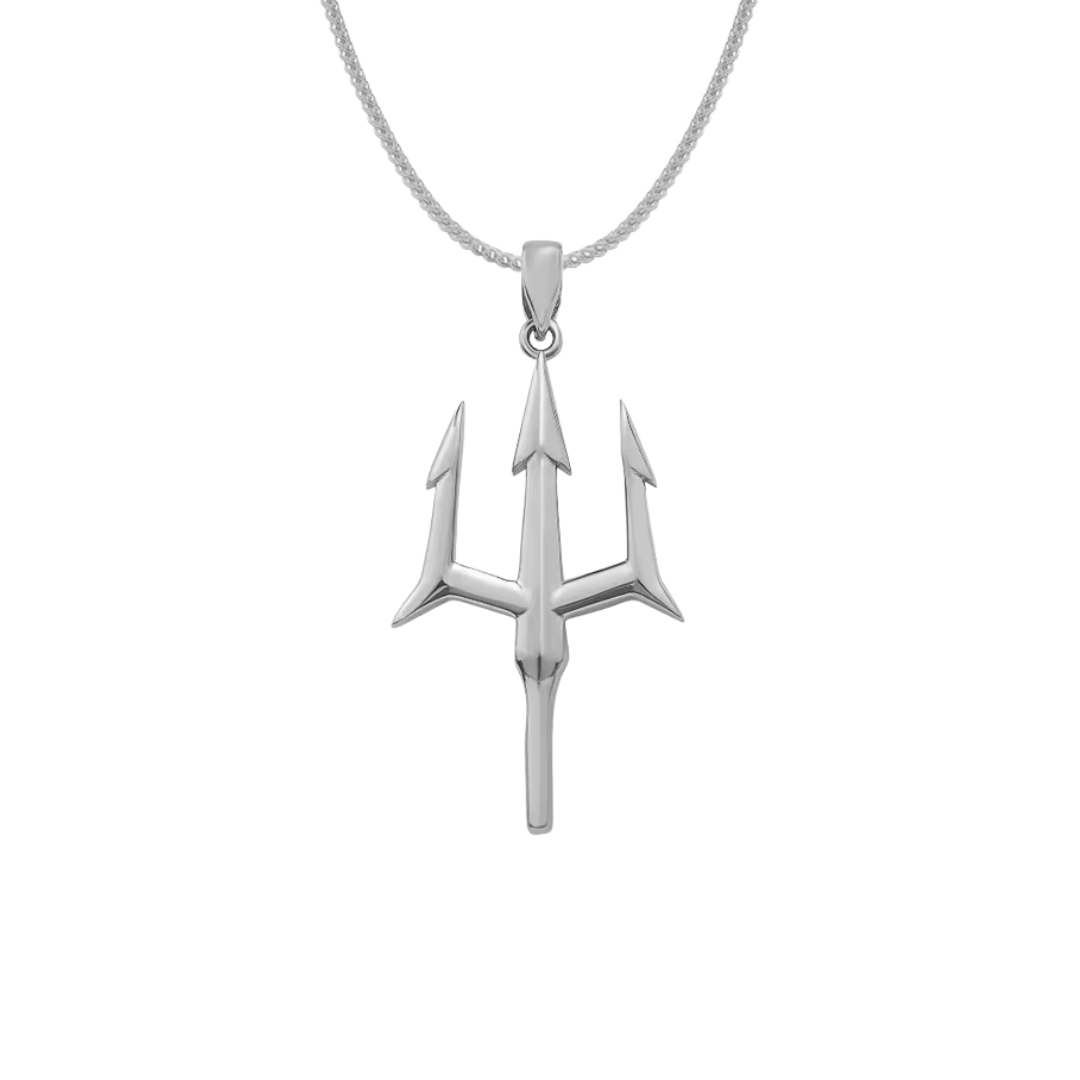 Trident Pendant With Chain (Silver)