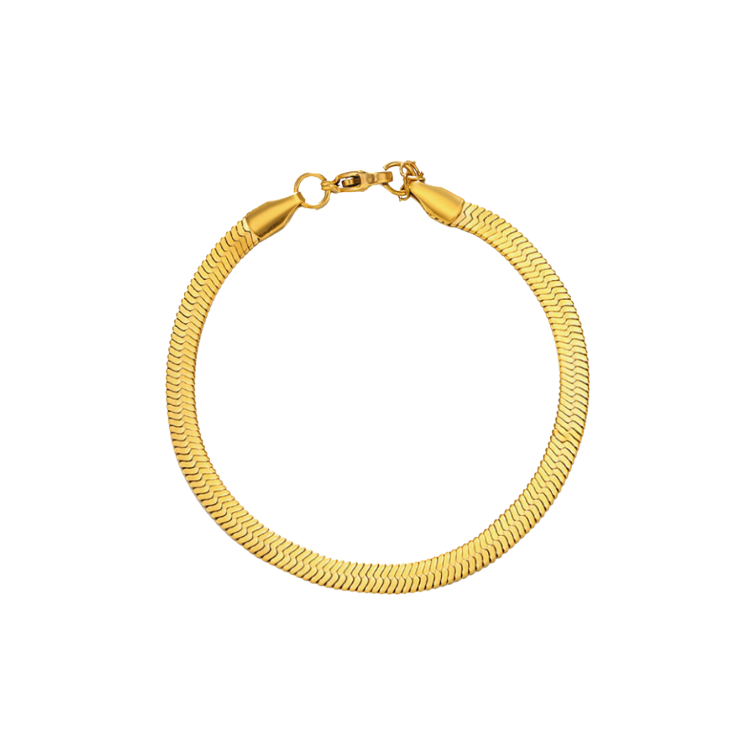 Flat Snake Bracelet (Gold)