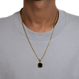 SQUARE PENDANT WITH CHAIN (GOLD)