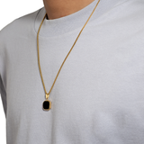 SQUARE PENDANT WITH CHAIN (GOLD)