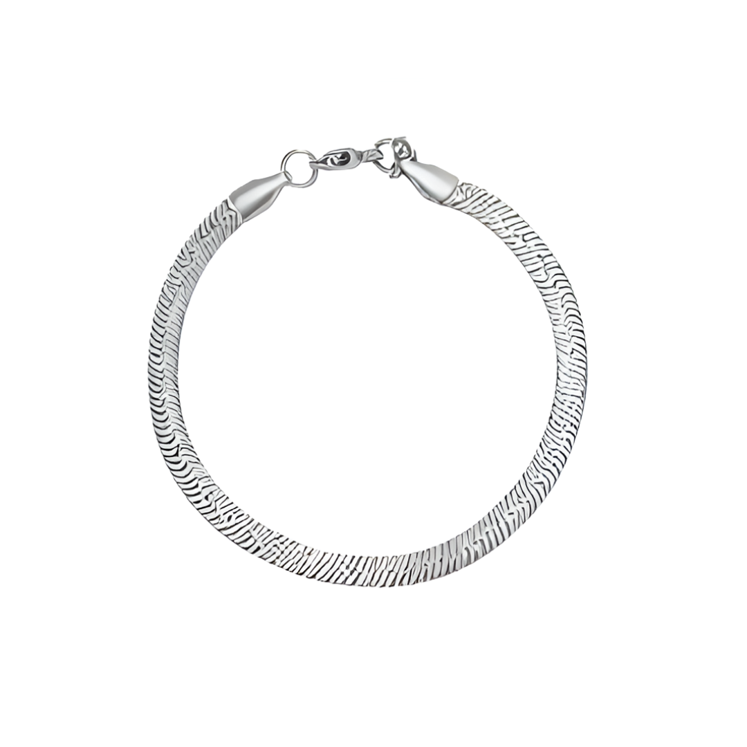 Flat Snake Bracelet (Silver)