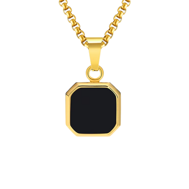 SQUARE PENDANT WITH CHAIN (GOLD)