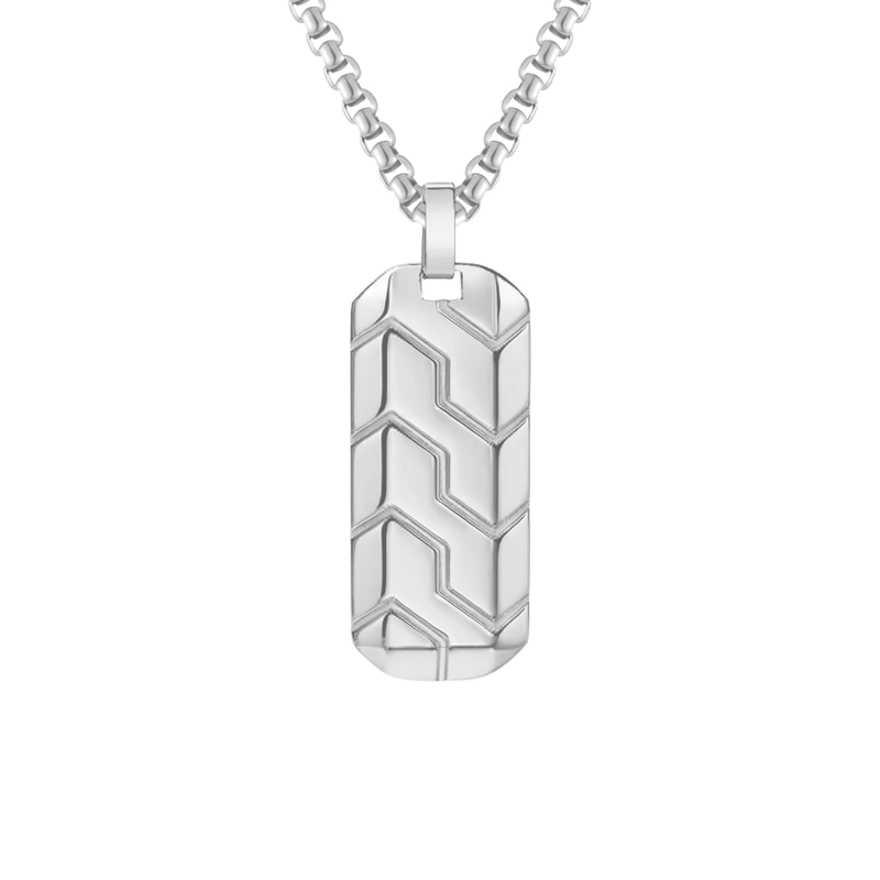 CIPHER PENDANT WITH CHAIN (SILVER)