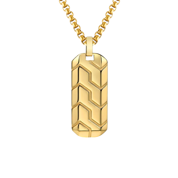 CIPHER PENDANT WITH CHAIN (GOLD)