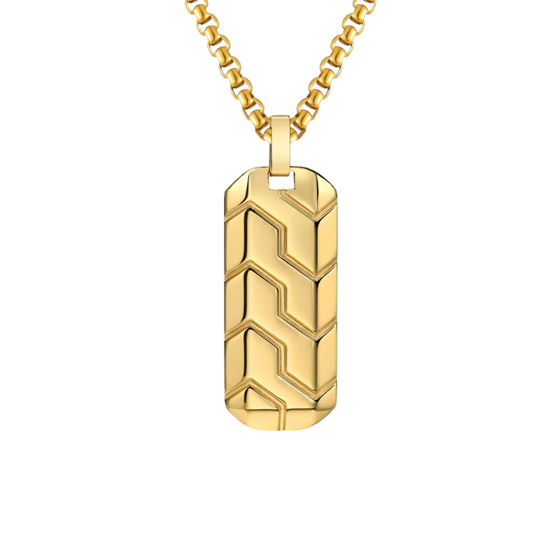 CIPHER PENDANT WITH CHAIN (GOLD)