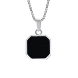 SQUARE PENDANT WITH CHAIN (SILVER)