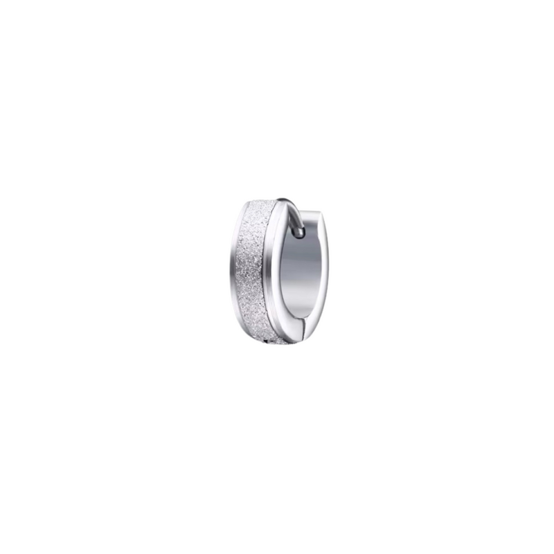 FROSTED HOOP - (SILVER PIERCED)