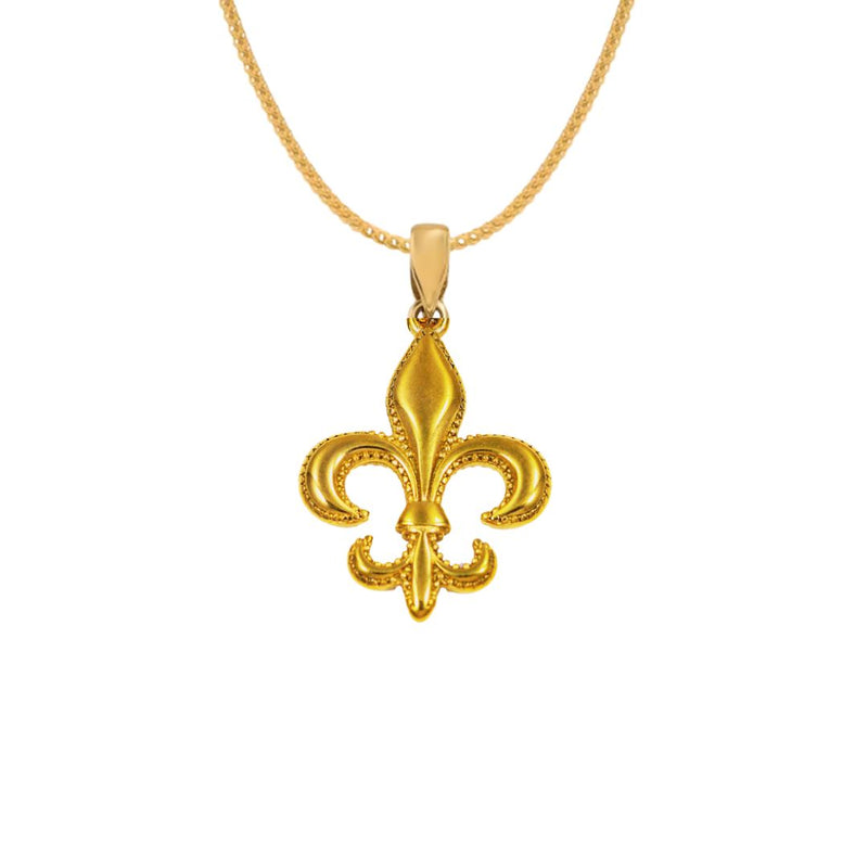 FLEUR DE LIS PENDANT WITH CHAIN (GOLD)