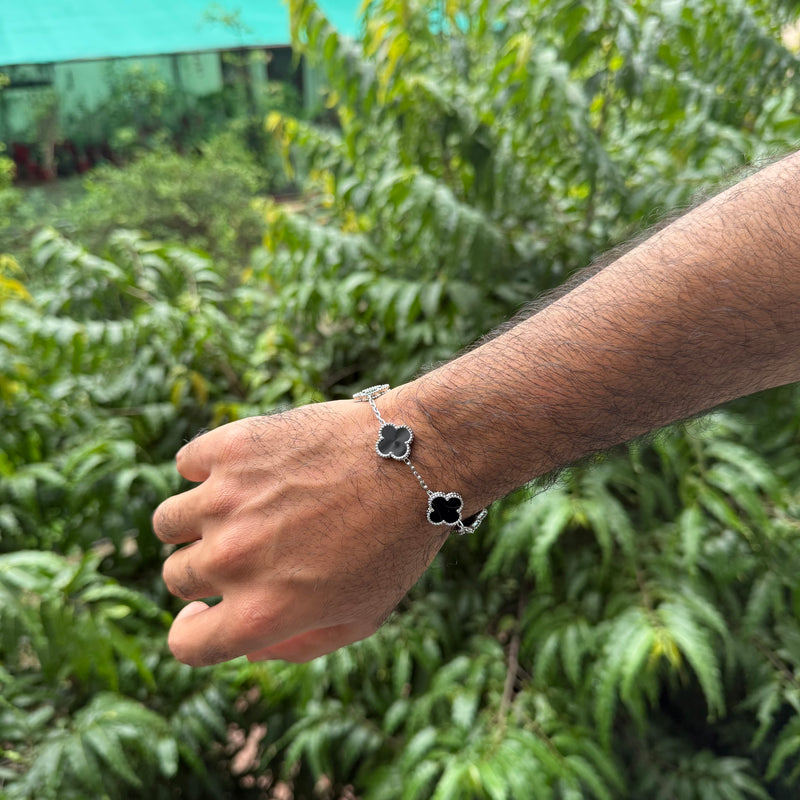 Tréfle Bracelet (BLACK - SILVER)