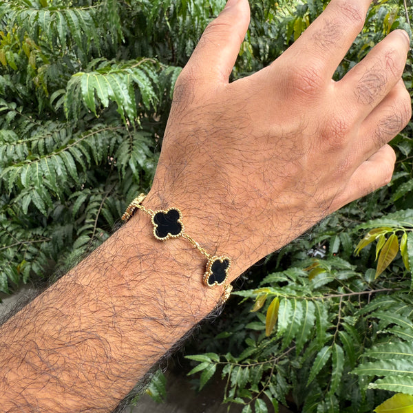 Tréfle Bracelet (BLACK - GOLD)
