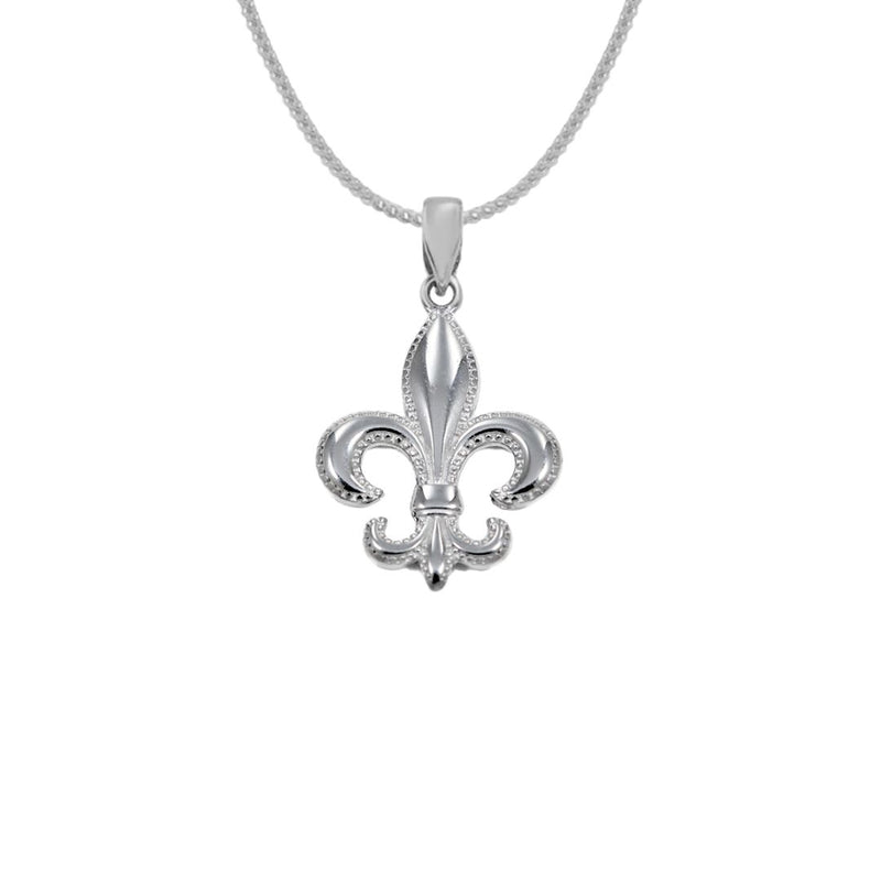 FLEUR DE LIS PENDANT WITH CHAIN (SILVER)