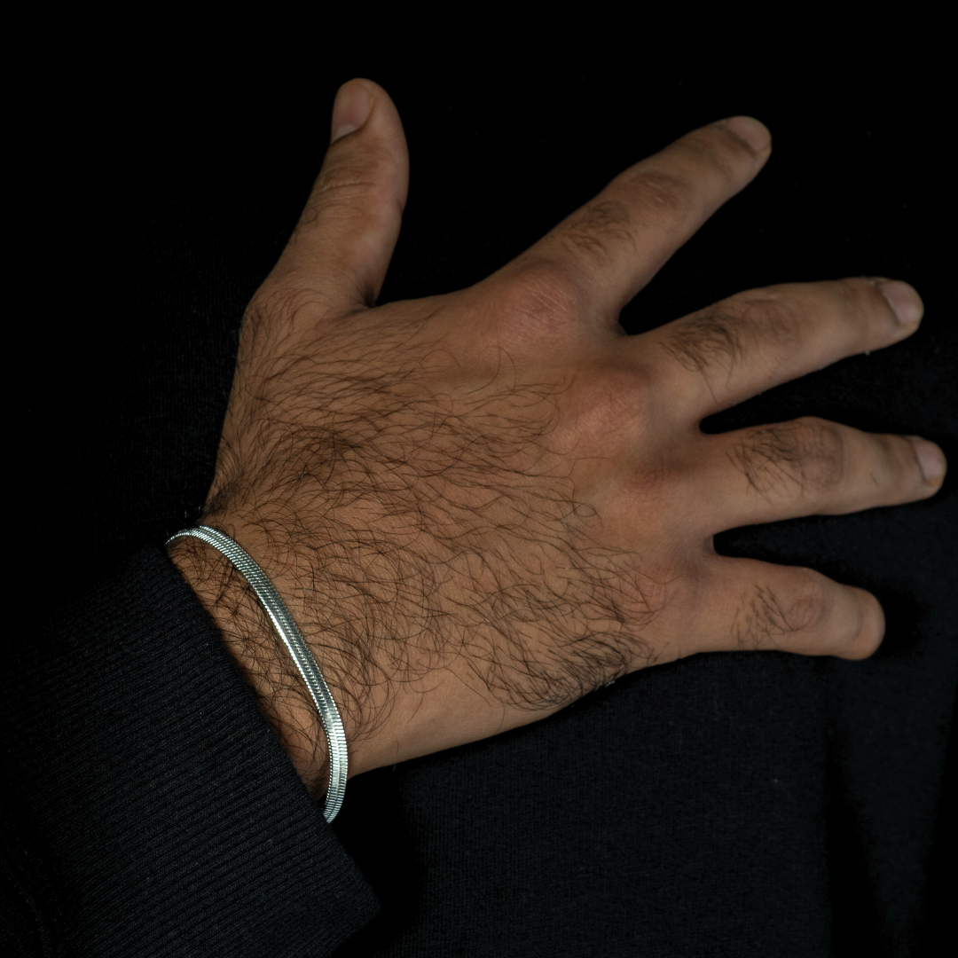Flat Snake Bracelet (Silver)