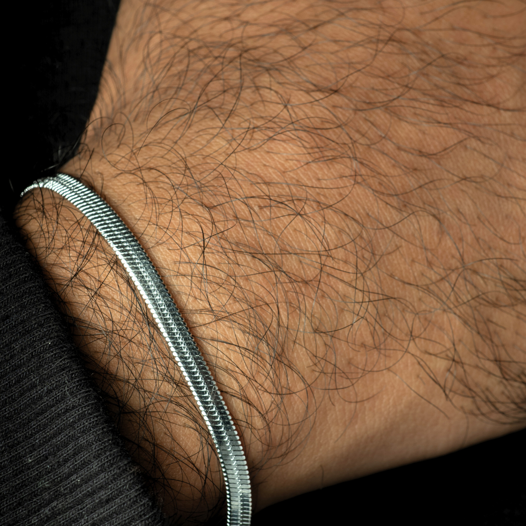Flat Snake Bracelet (Silver)