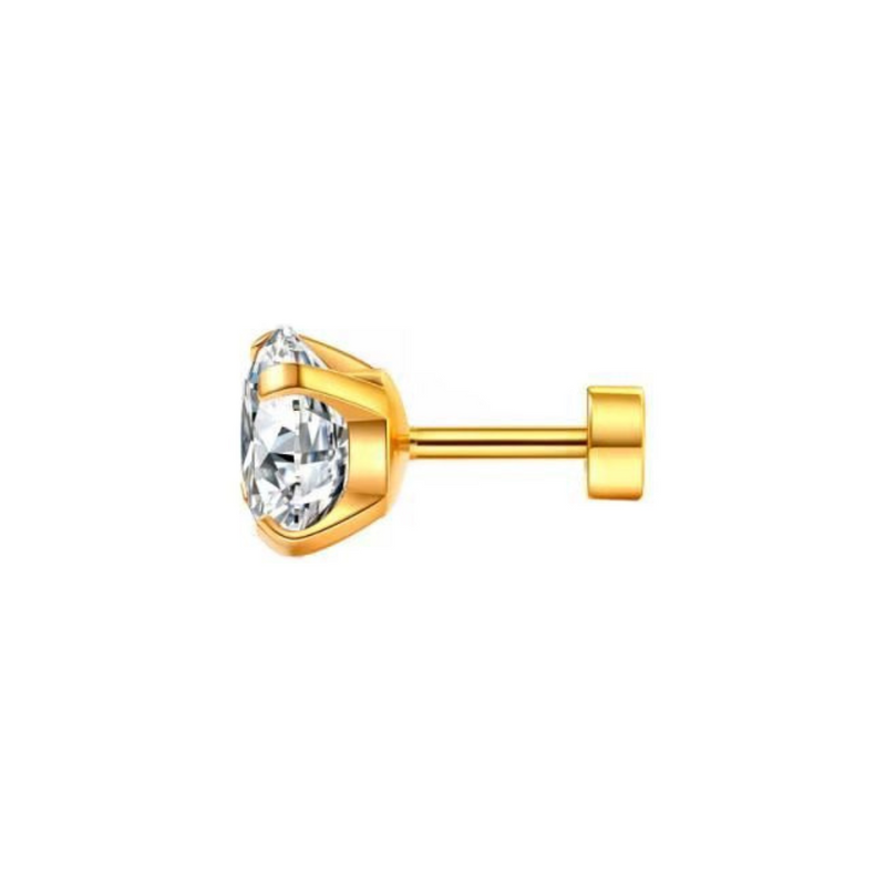 SOLITAIRE STUD - GOLD PIERCED 8MM