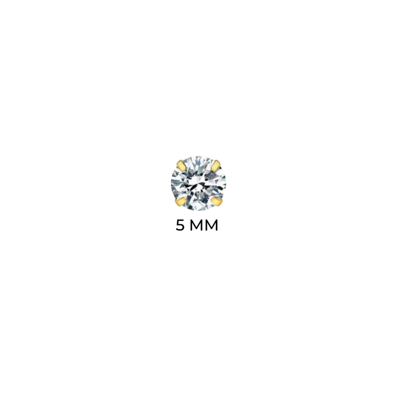 SOLITAIRE STUD - GOLD PIERCED 5MM