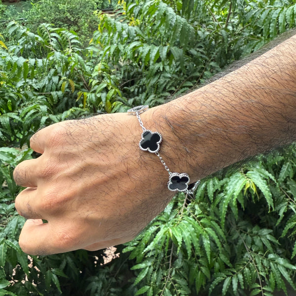 Tréfle Bracelet (BLACK - SILVER)