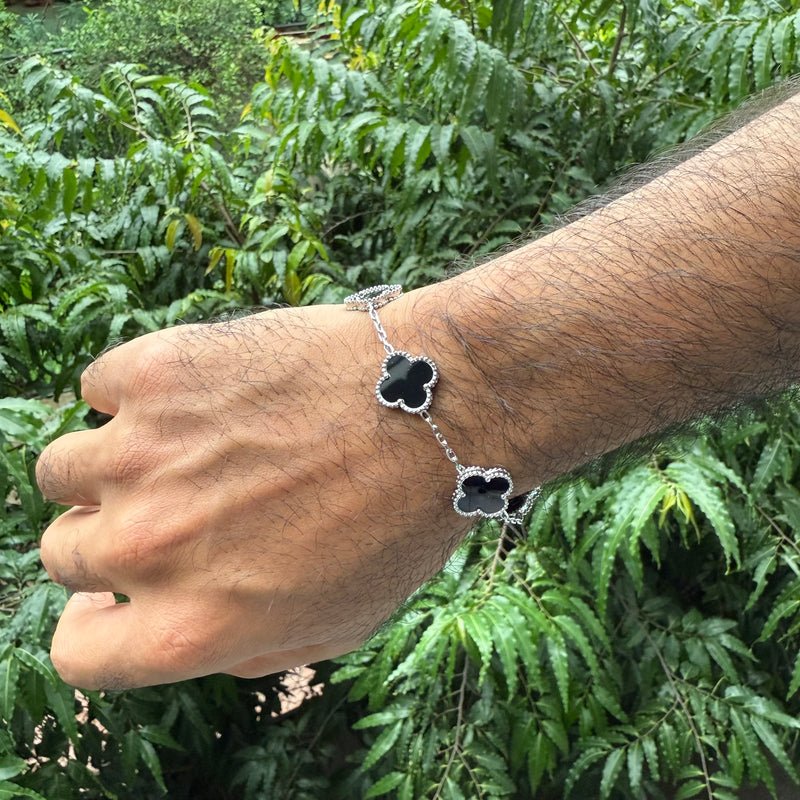 Tréfle Bracelet (BLACK - SILVER)