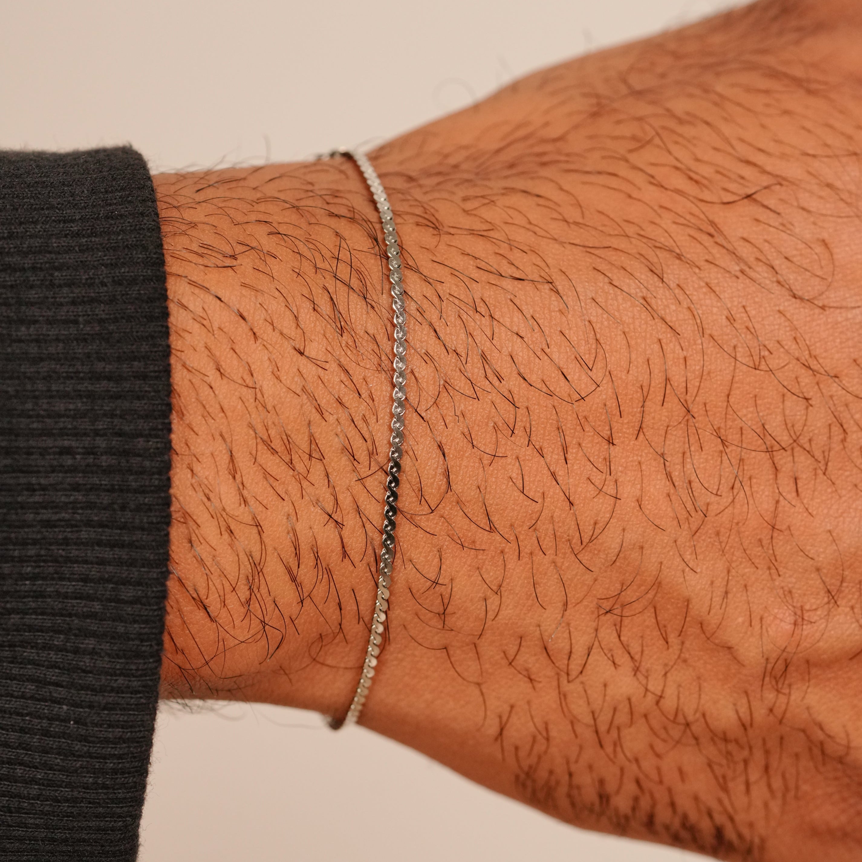 Micro Flat Twisted Bracelet (Silver)