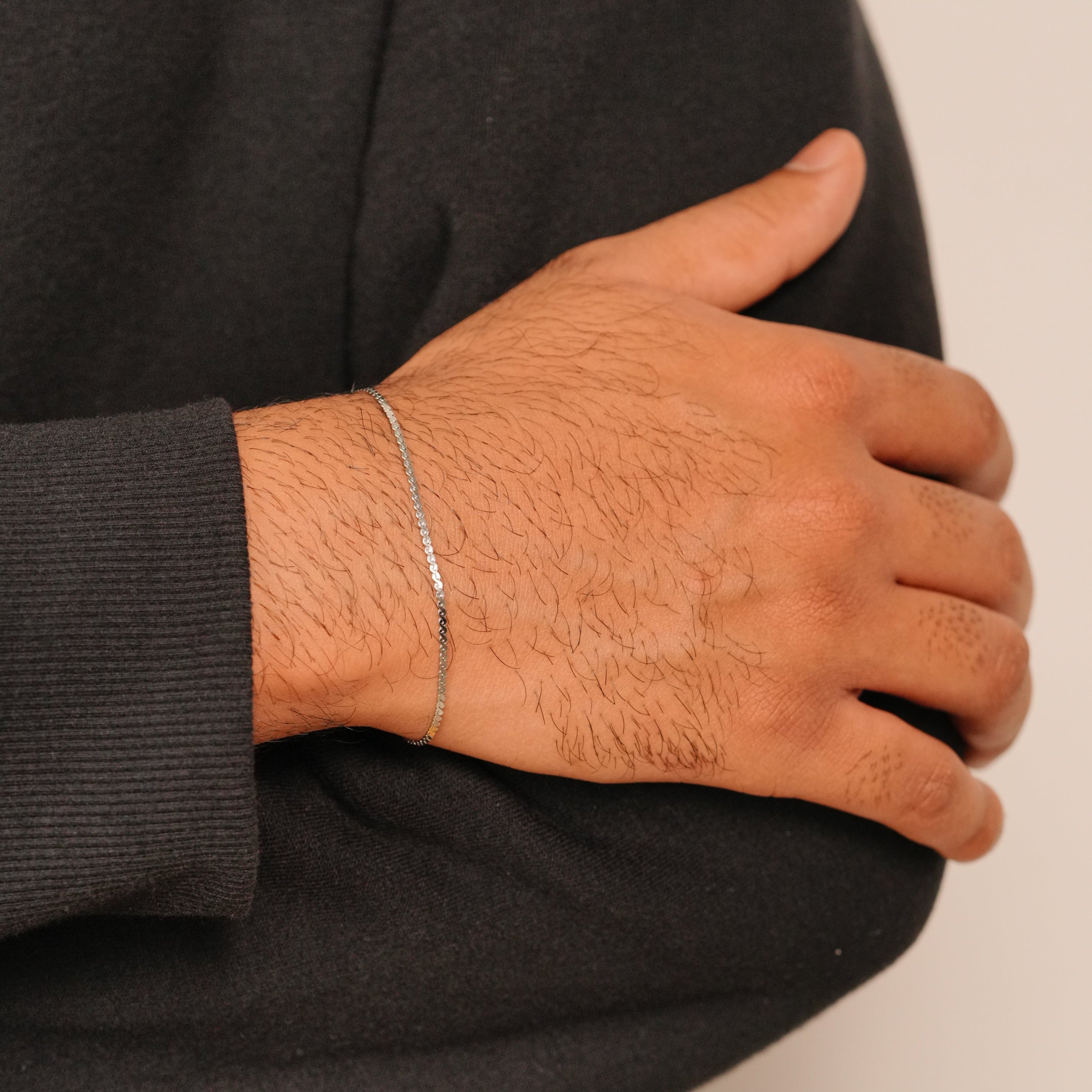 Micro Flat Twisted Bracelet (Silver)