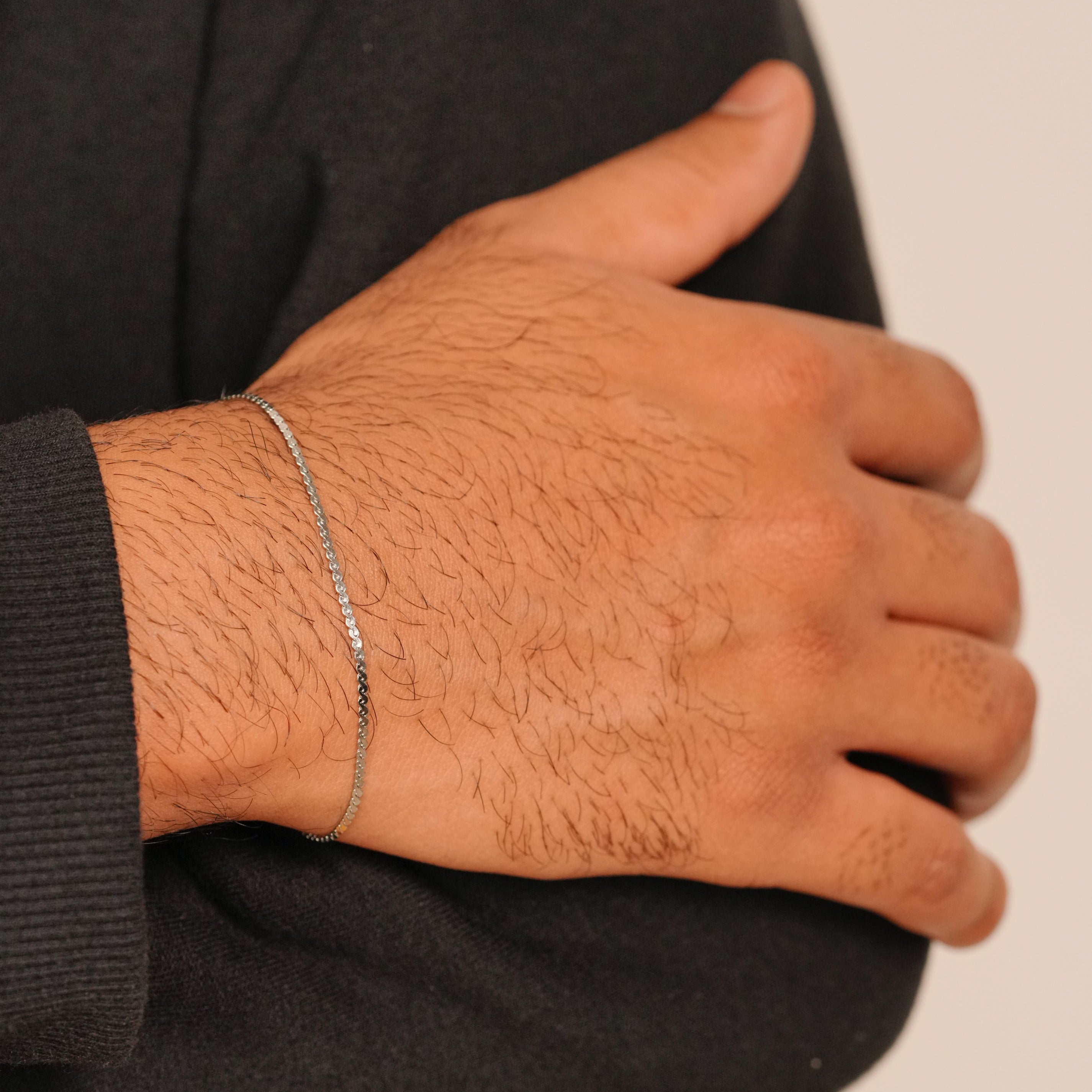 Micro Flat Twisted Bracelet (Silver)
