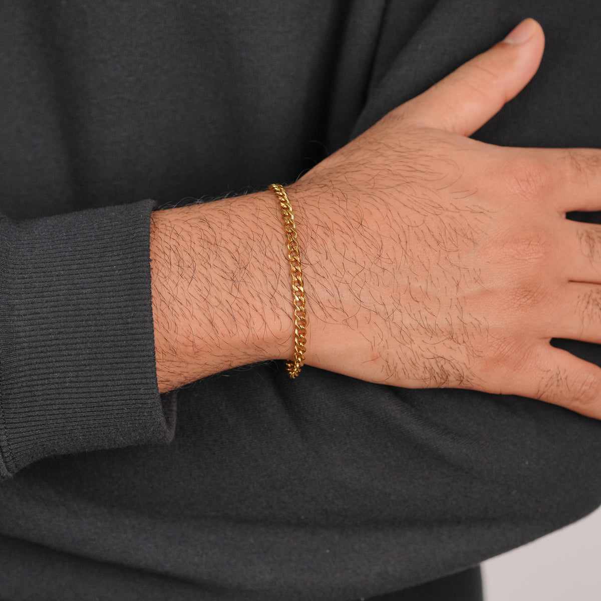 Thin Cuban Bracelet - Gold