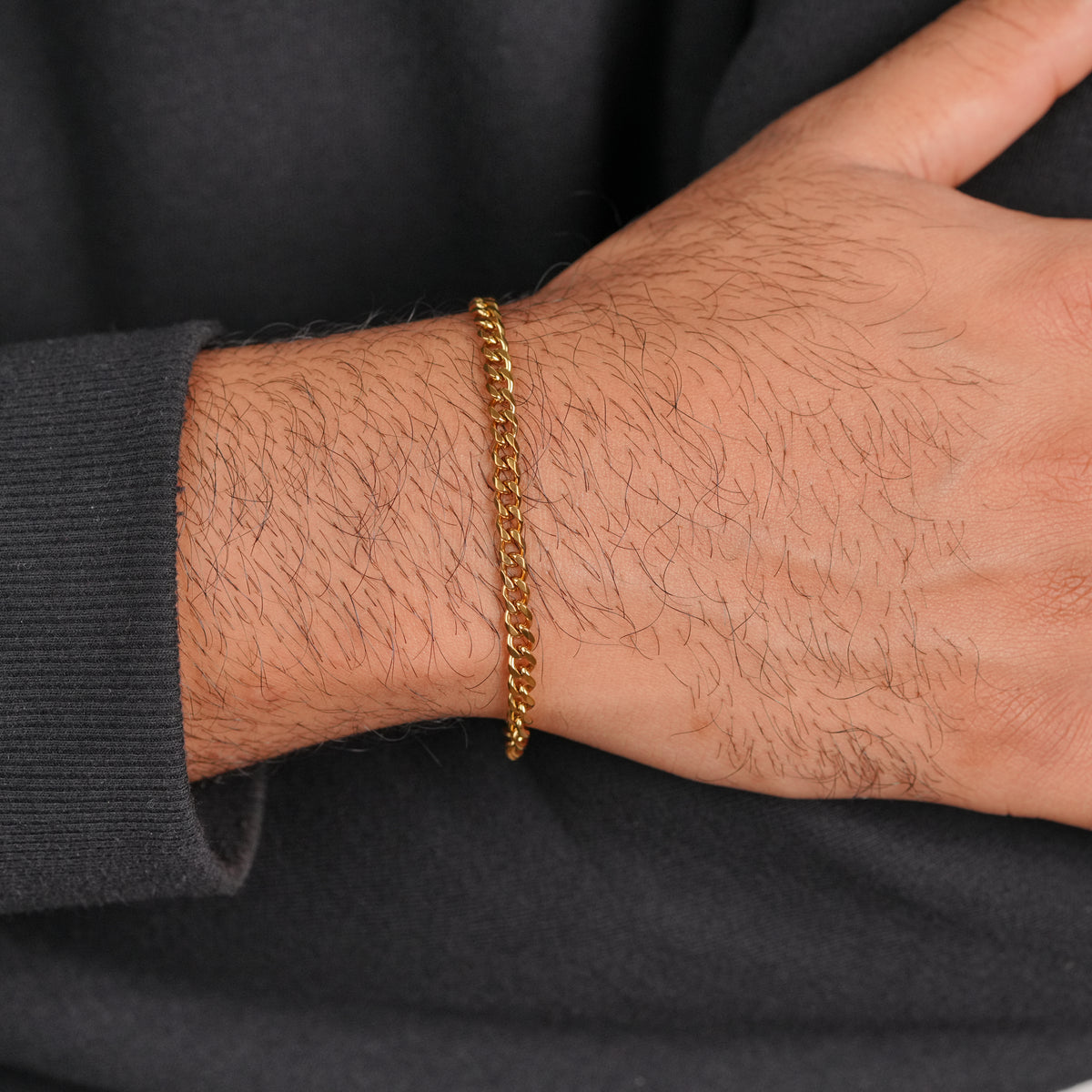 Thin Cuban Bracelet - Gold