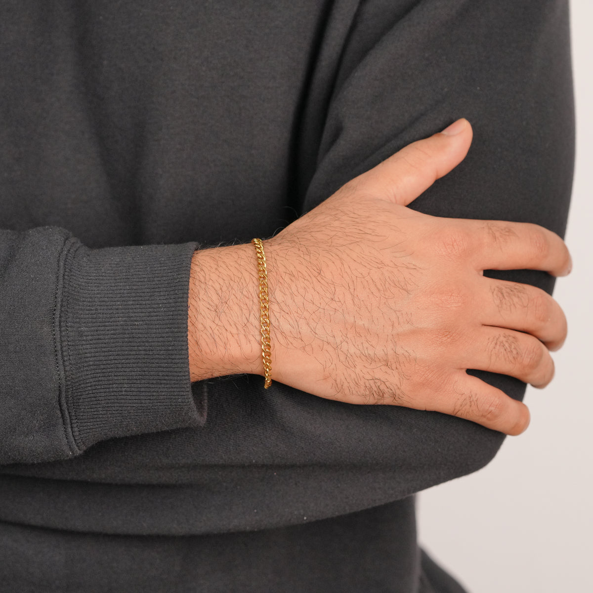 Thin Cuban Bracelet - Gold