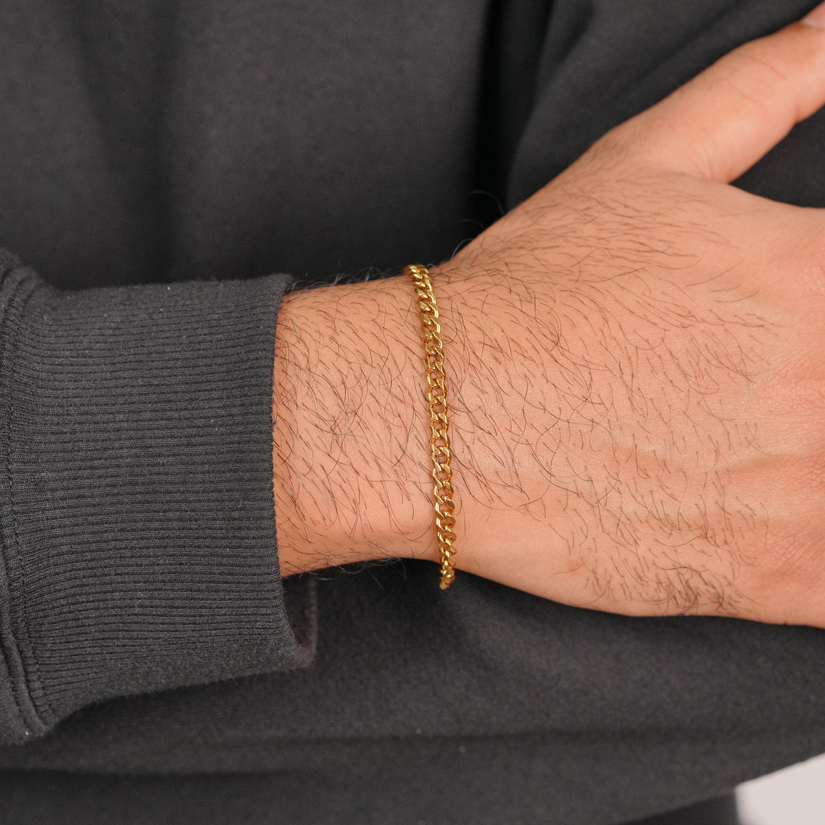 Thin Cuban Bracelet - Gold