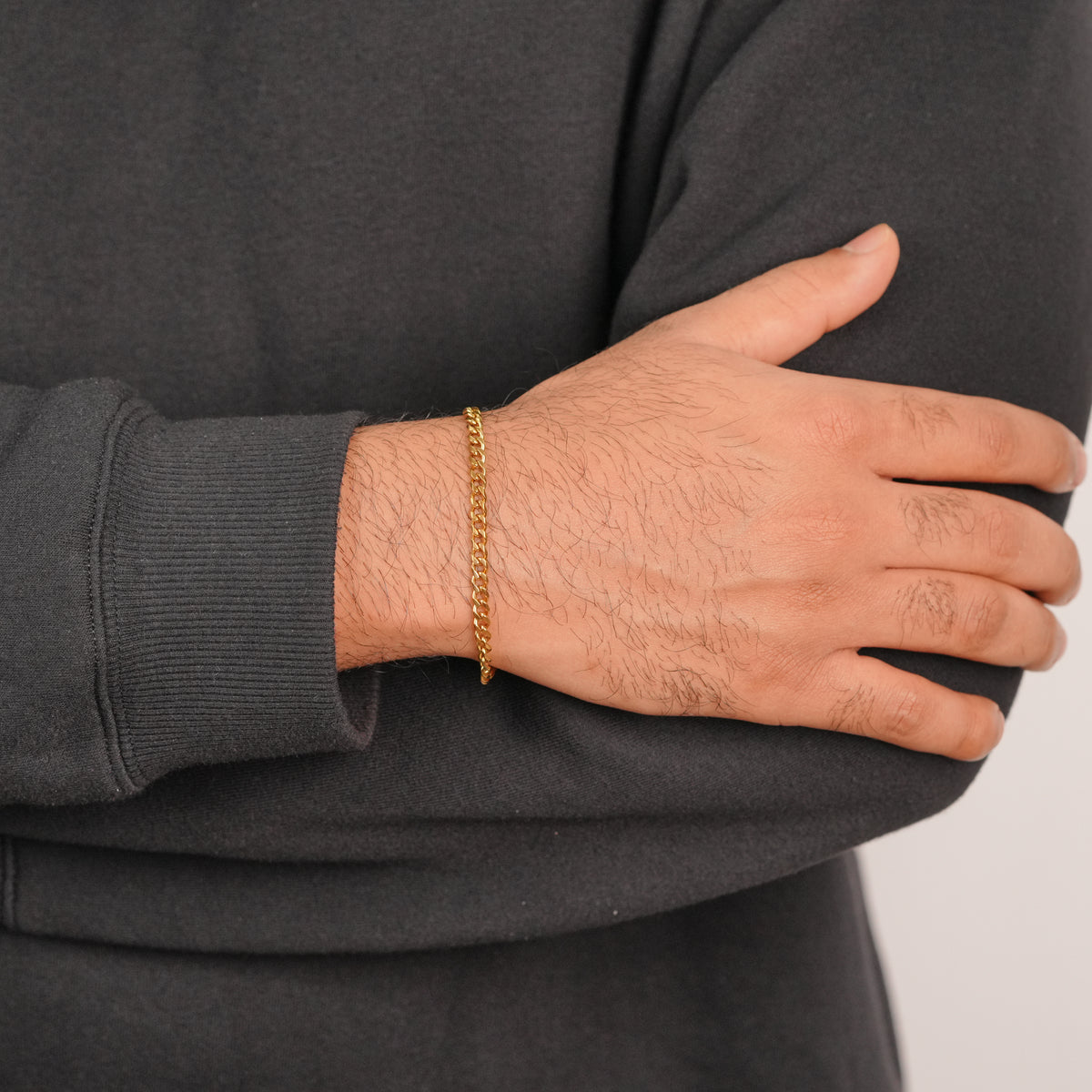 Thin Cuban Bracelet - Gold