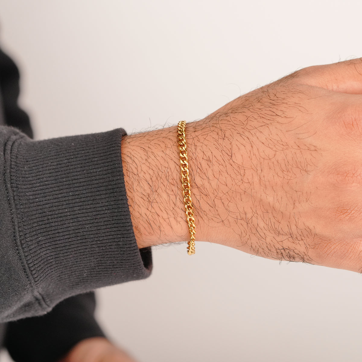 Thin Cuban Bracelet - Gold