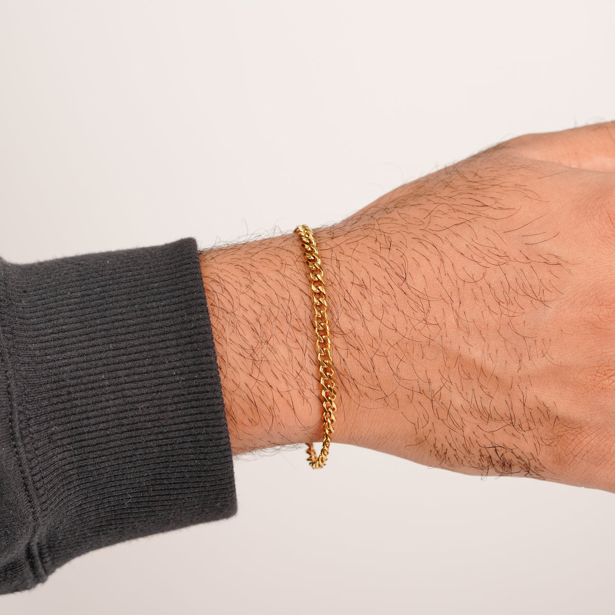 Thin Cuban Bracelet - Gold