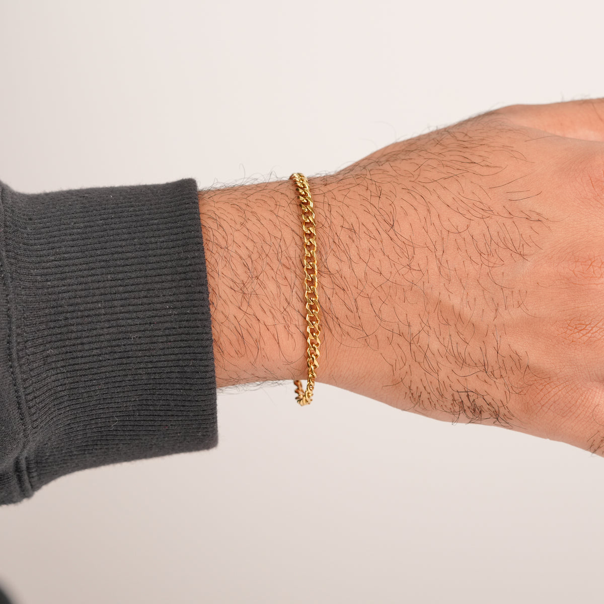 Thin Cuban Bracelet - Gold