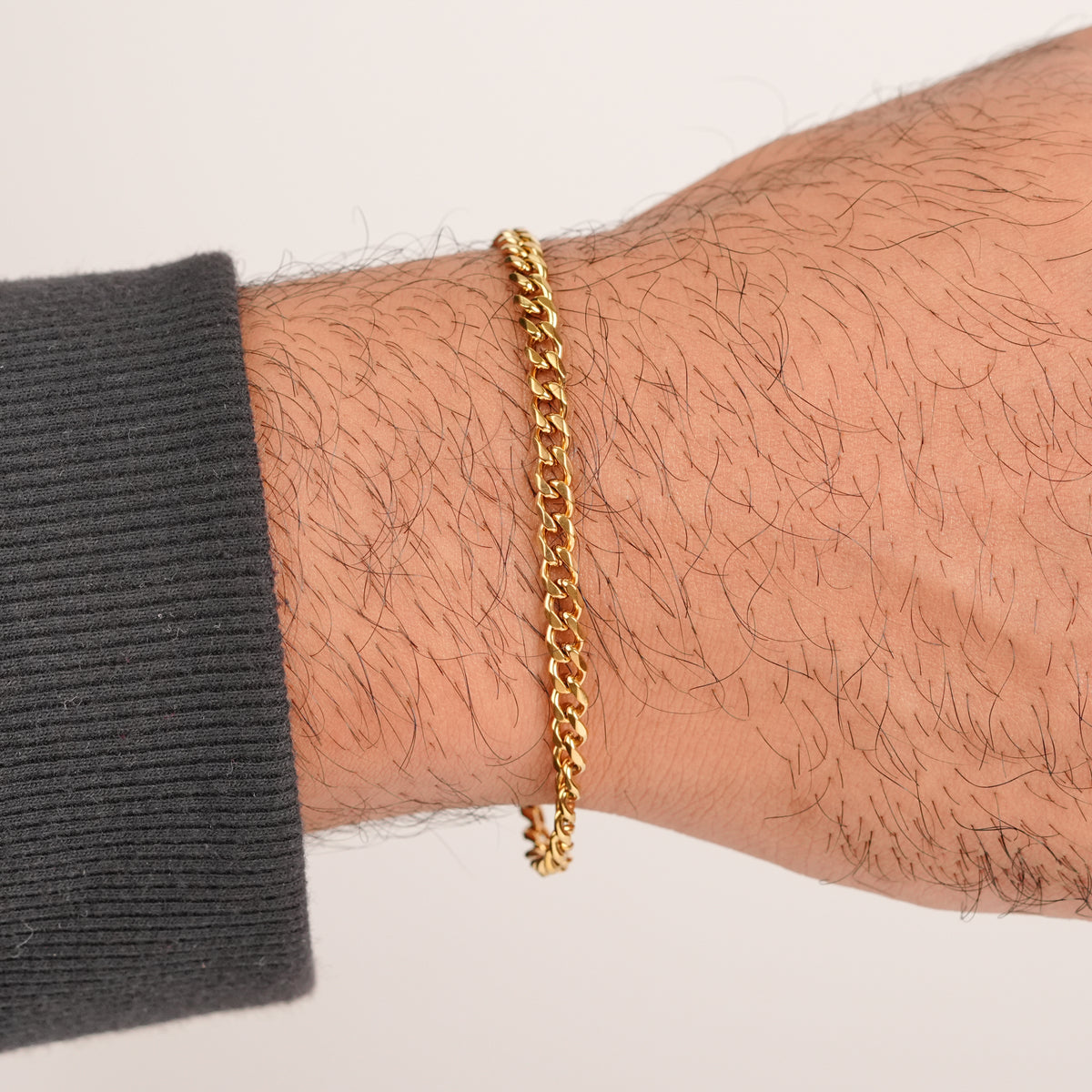 Thin Cuban Bracelet - Gold