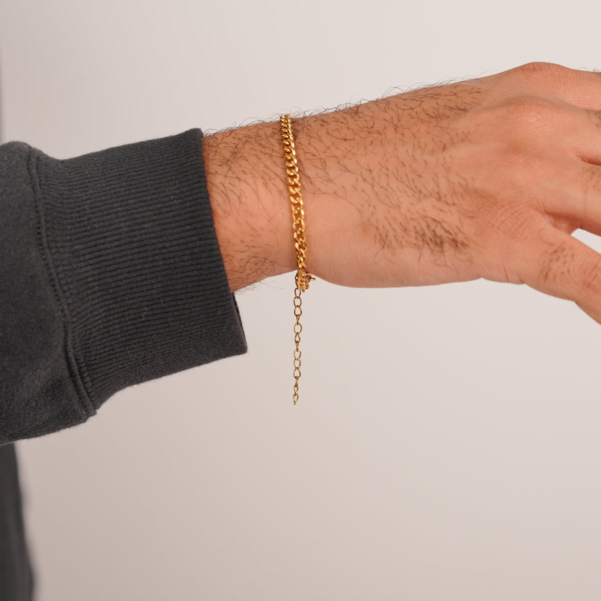 Thin Cuban Bracelet - Gold