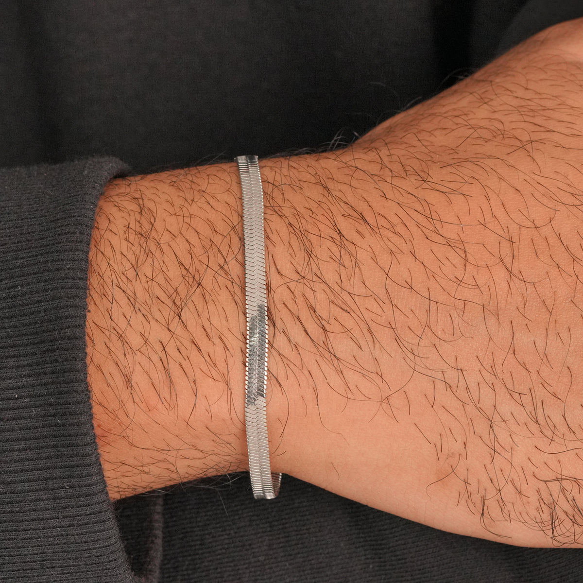 Flat Snake Bracelet - Silver