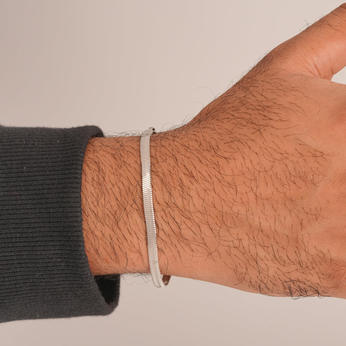 Flat Snake Bracelet - Silver