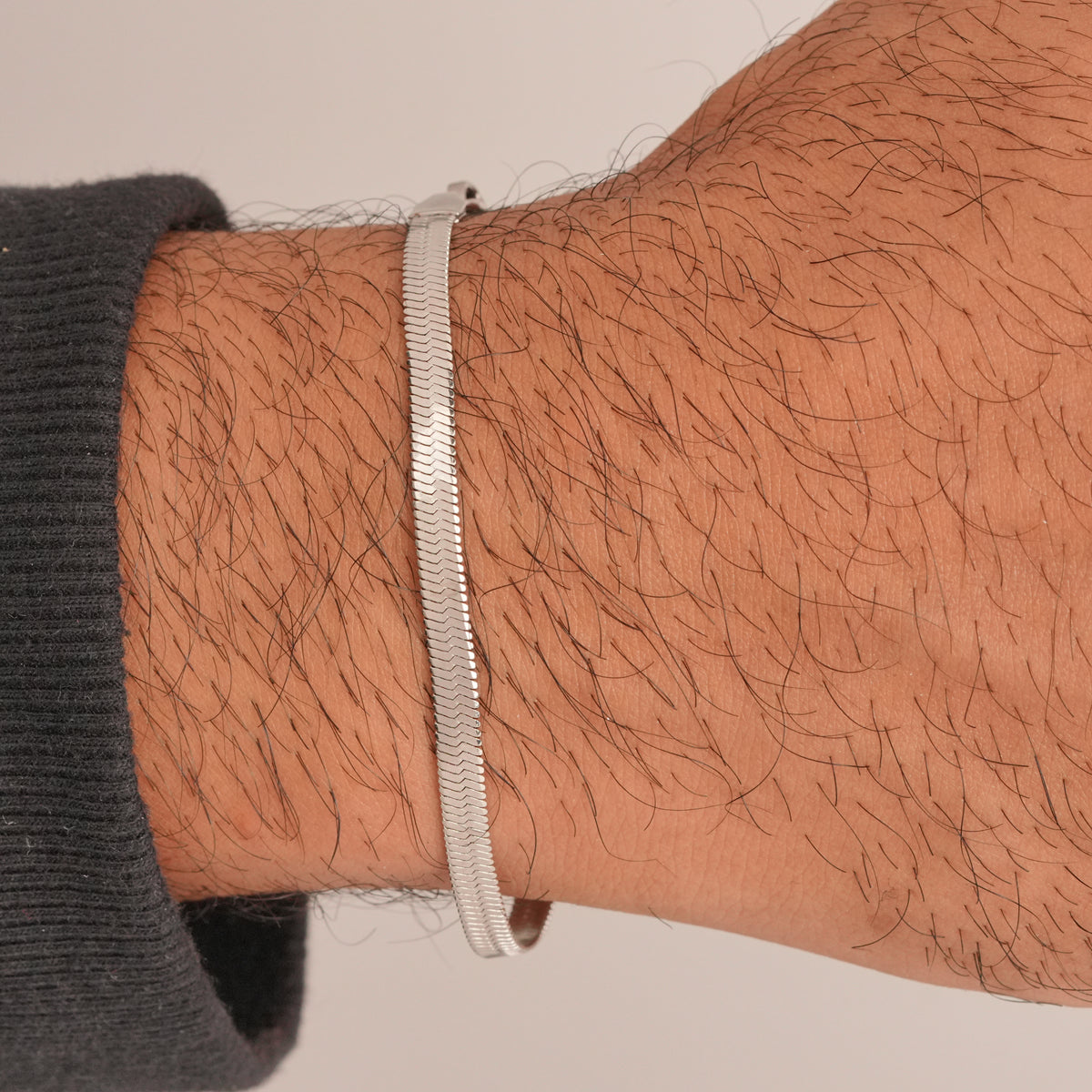 Flat Snake Bracelet - Silver